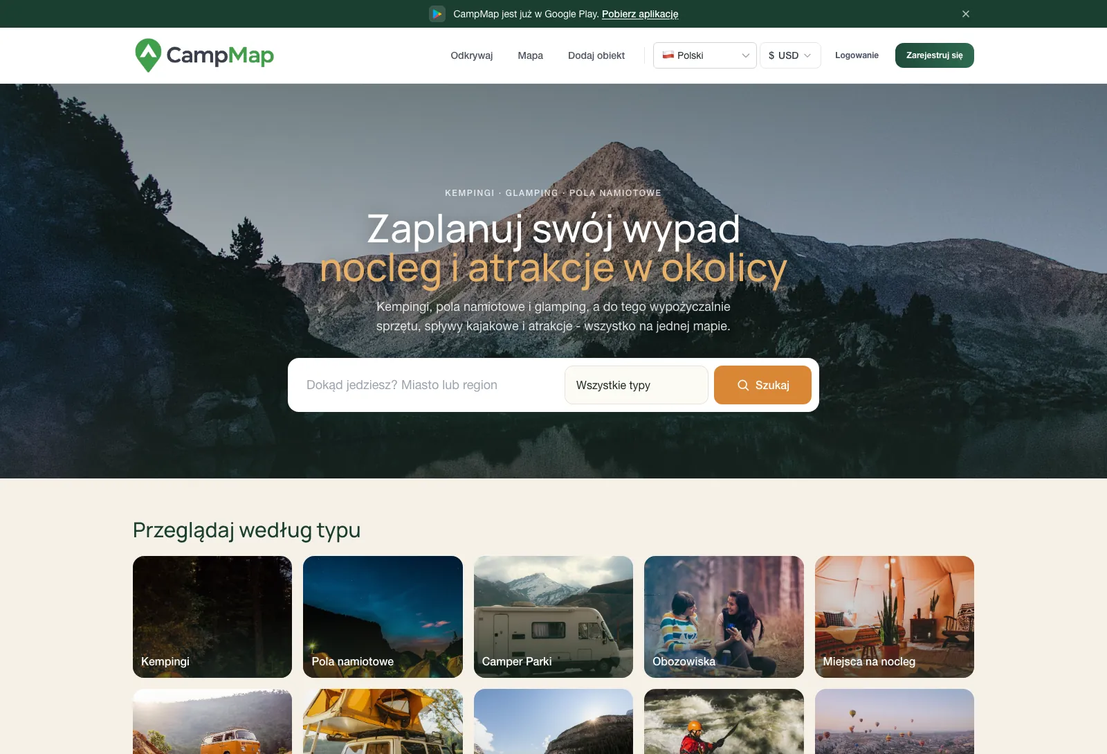 CampMap, platforma z kempingami i atrakcjami