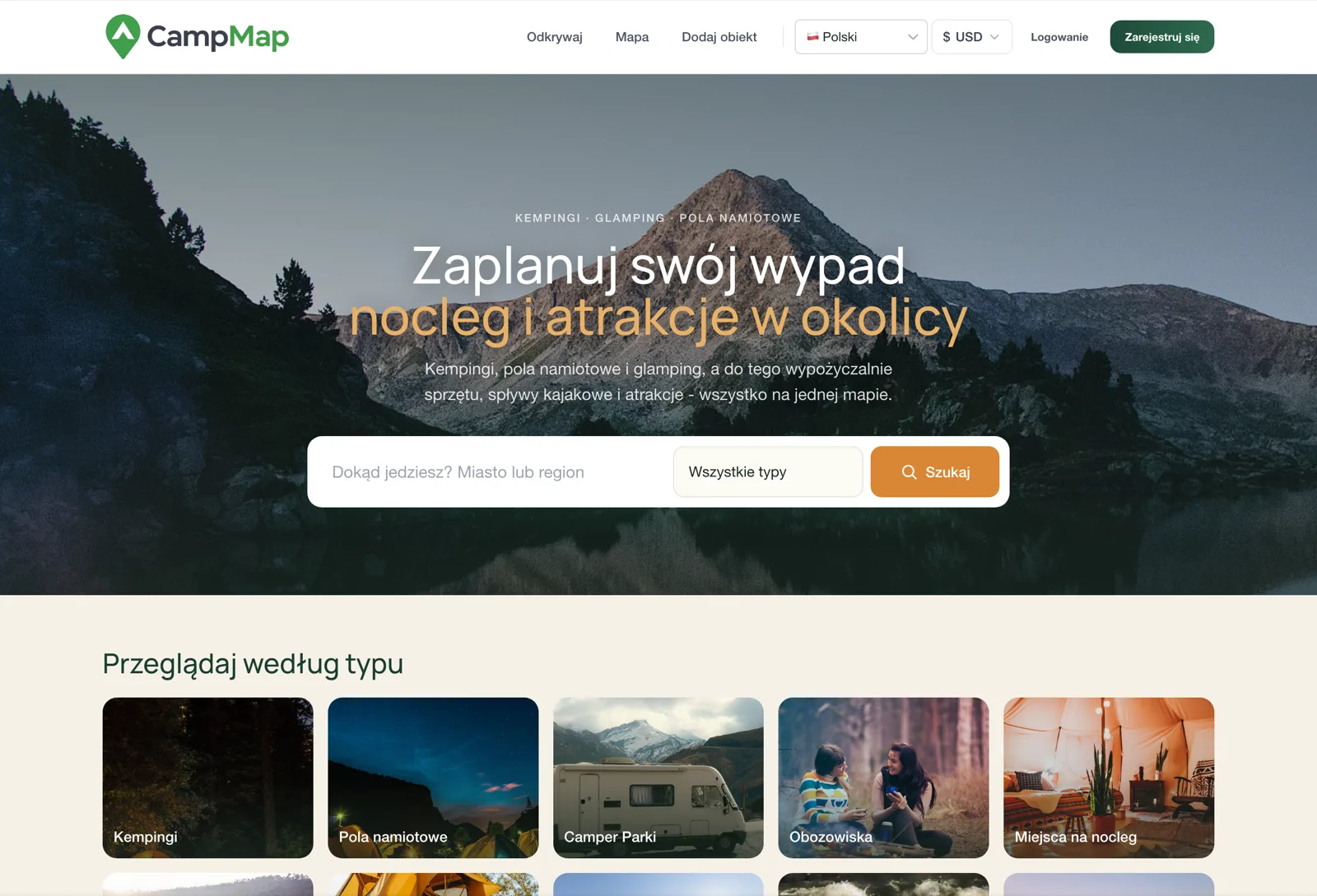 CampMap, platforma z kempingami i atrakcjami