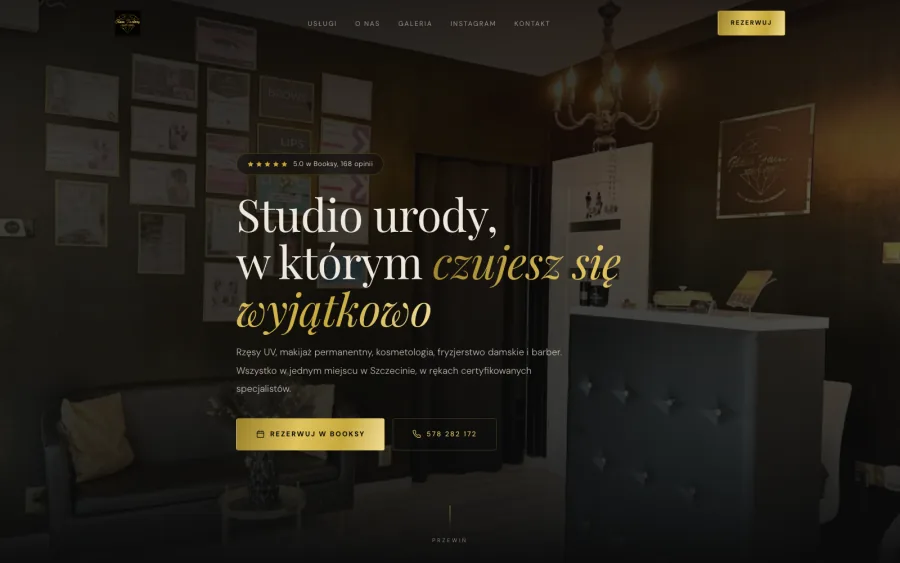 Glam Factory Studio Urody, strona salonu w Szczecinie